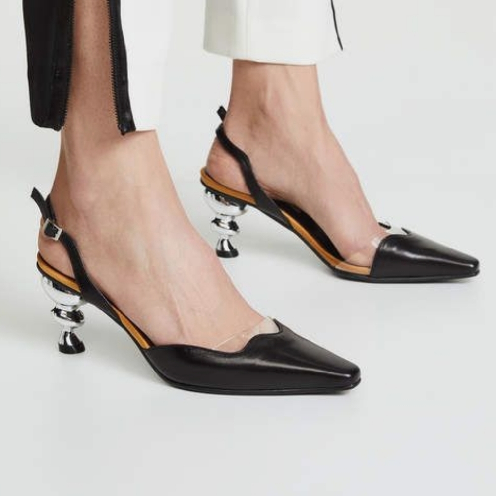 Yuul Yie Lissom Sling back unique kitten heel